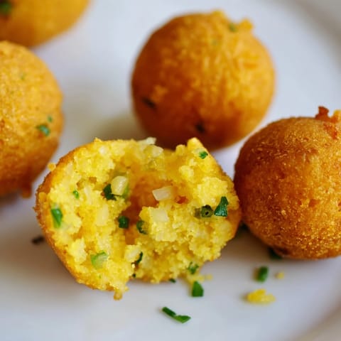 A close-up of fluffy, golden-brown hushpuppies, a classic Southern comfort food side.