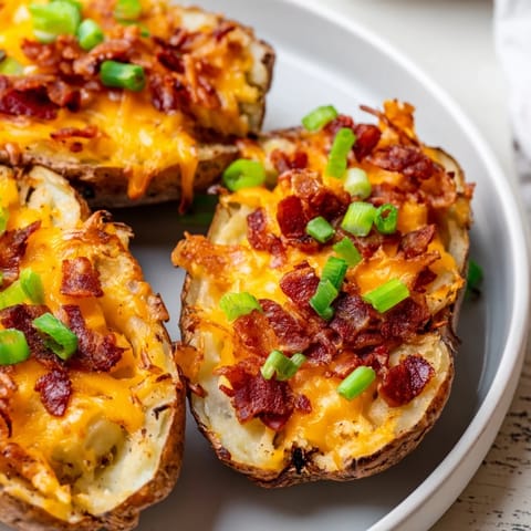 Crispy baked potato halves