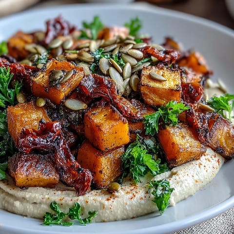Roast Squash Hummus Winter Salad