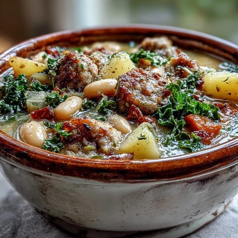 Tuscan White Bean Sausage Soup