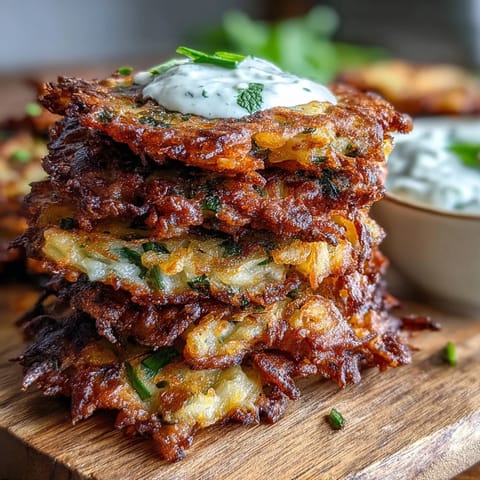Golden Cabbage Fritters with Dipping Sauce on a white plate next to fresh parsley.
