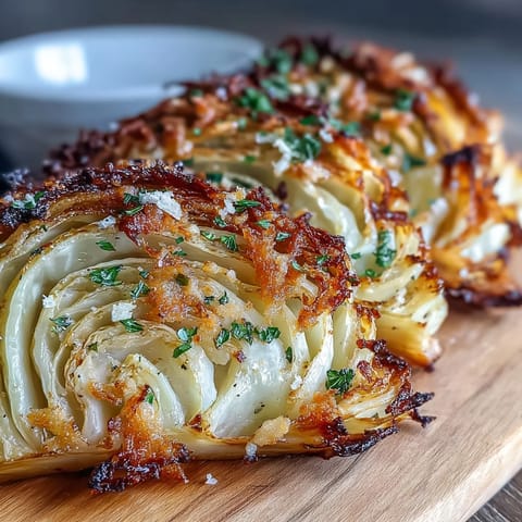 Roasted Garlic Parmesan Cabbage Wedges