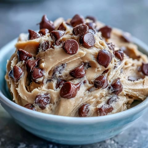 1. Edible protein cookie dough with chocolate chips, a healthy no-bake snack perfect for post-workout fuel.