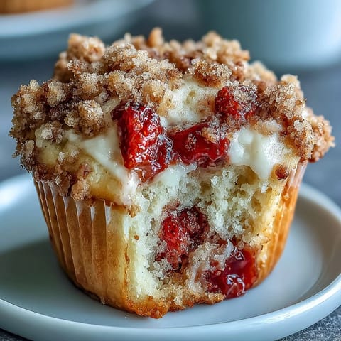 Strawberry Muffins Crumble Topping