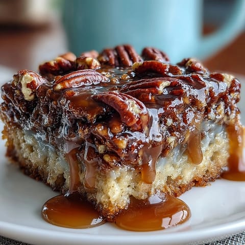 Kentucky Derby Pecan Pie Bars with Bourbon Glaze served on a rustic wooden board, drizzled with glossy bourbon glaze.