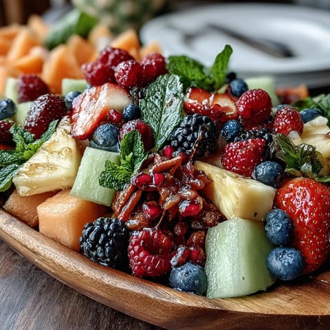 Vibrant graduation party fruit table with edible flowers and fresh seasonal fruits arranged in a colorful, celebratory display.