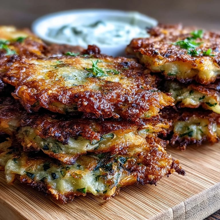 Savory Cabbage Fritters with Dipping Sauce served warm as an easy vegetarian appetizer.