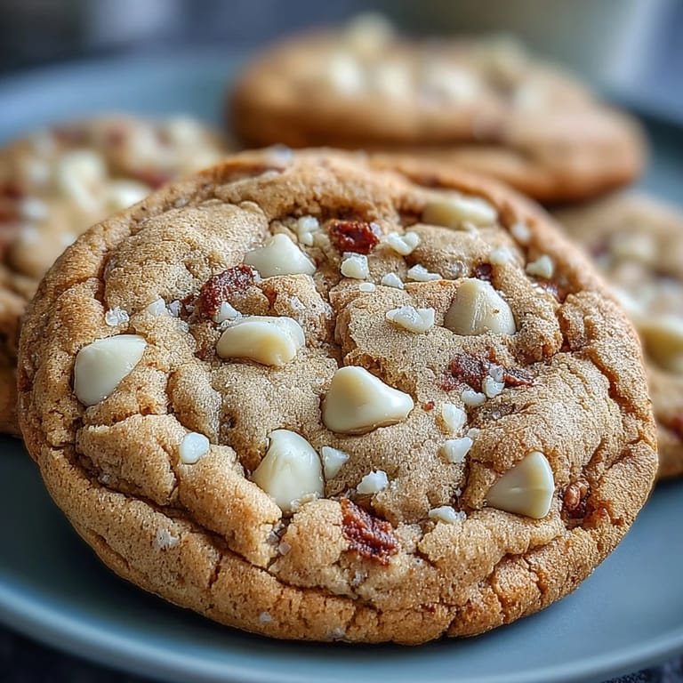 Homemade Hojicha White Chocolate Cookies resting on parchment paper with a glass of milk for dipping.