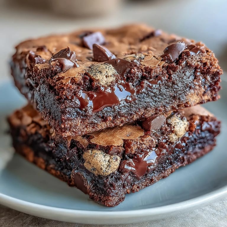 Warm Hojicha Brookies served on a white plate, ready to be paired with a scoop of vanilla ice cream.