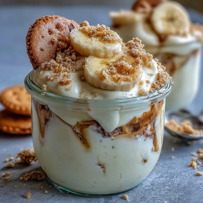 Healthy Protein Banana Pudding dessert with high-protein custard and sugar-free wafers, perfect for a post-workout snack.