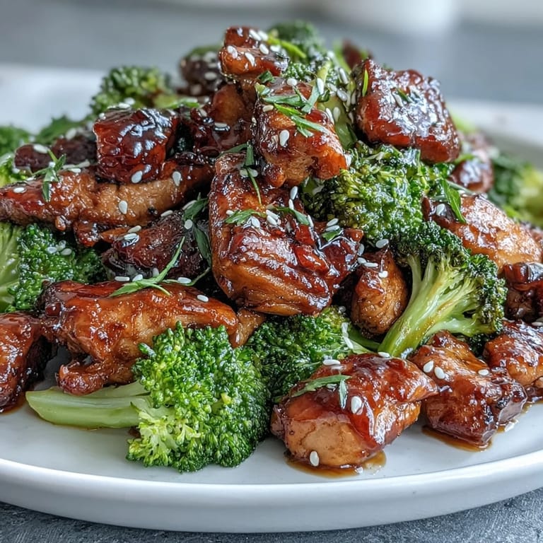 Tender chicken and crisp broccoli glazed in homemade teriyaki sauce, roasted to perfection on a sheet pan.  