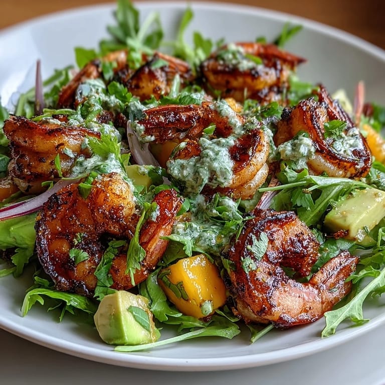 Fresh, juicy mango and avocado paired with smoky grilled shrimp, all drizzled in a tangy chili-lime vinaigrette for a refreshing salad.