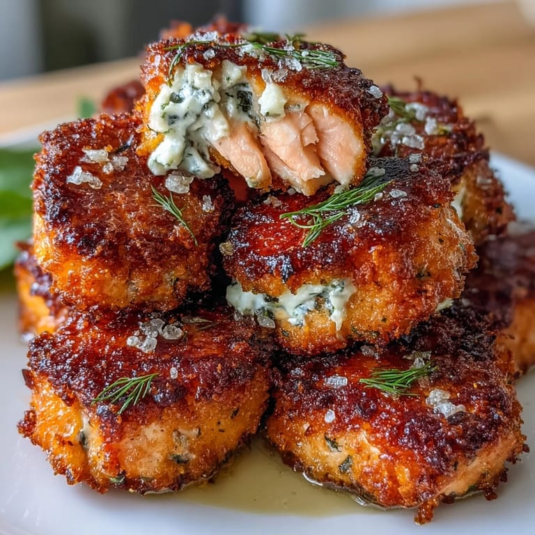 Crispy baked salmon bites with golden-brown panko crust, perfect for an easy appetizer or light dinner.