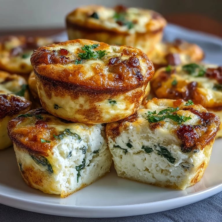 Savory egg bites featuring cottage cheese, diced bell peppers, and shredded cheese, baked in muffin tins for a wholesome, grab-and-go snack.
