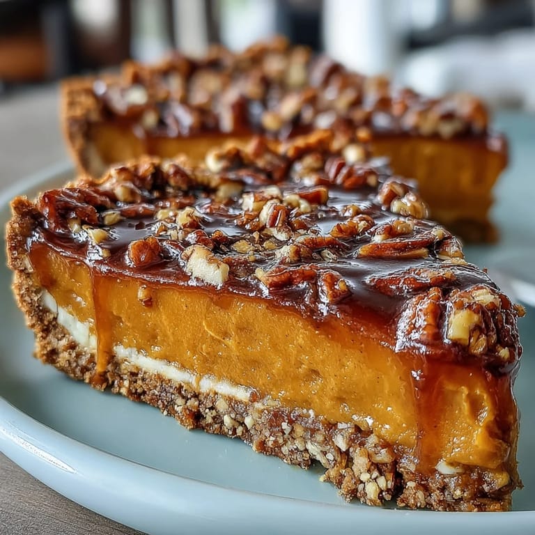 3. Rich candied yams pie with buttery pecan crust, a warm and festive treat for gatherings.