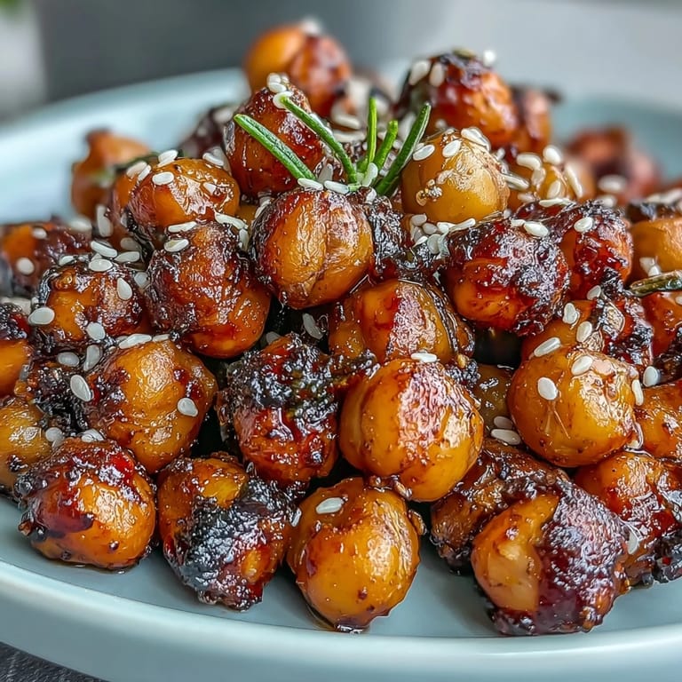 Golden crispy chickpeas tossed in chili-garlic sauce, served over steamed jasmine rice with fresh scallions and sesame seeds.