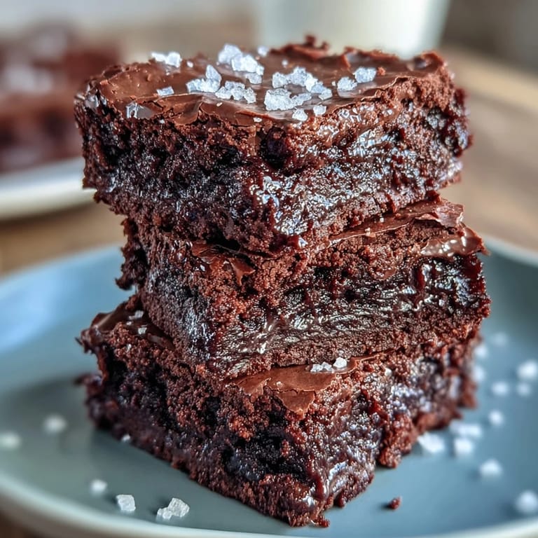 Fudgy brownies made with sourdough discard, finished with a sprinkle of sea salt for an indulgent, flavorful dessert treat.