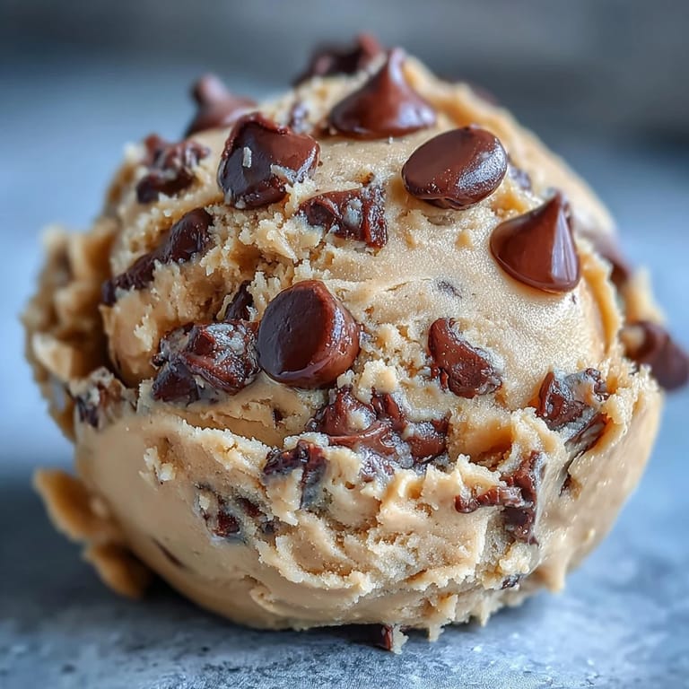 3. Creamy protein-packed cookie dough loaded with rich chocolate chips, ready in minutes for a nutritious treat.