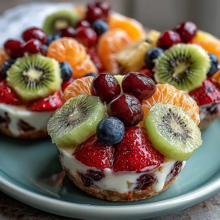 Colorful fruit platter shaped like a blooming garden, paired with tangy lemon-honey yogurt dip for baby celebrations.