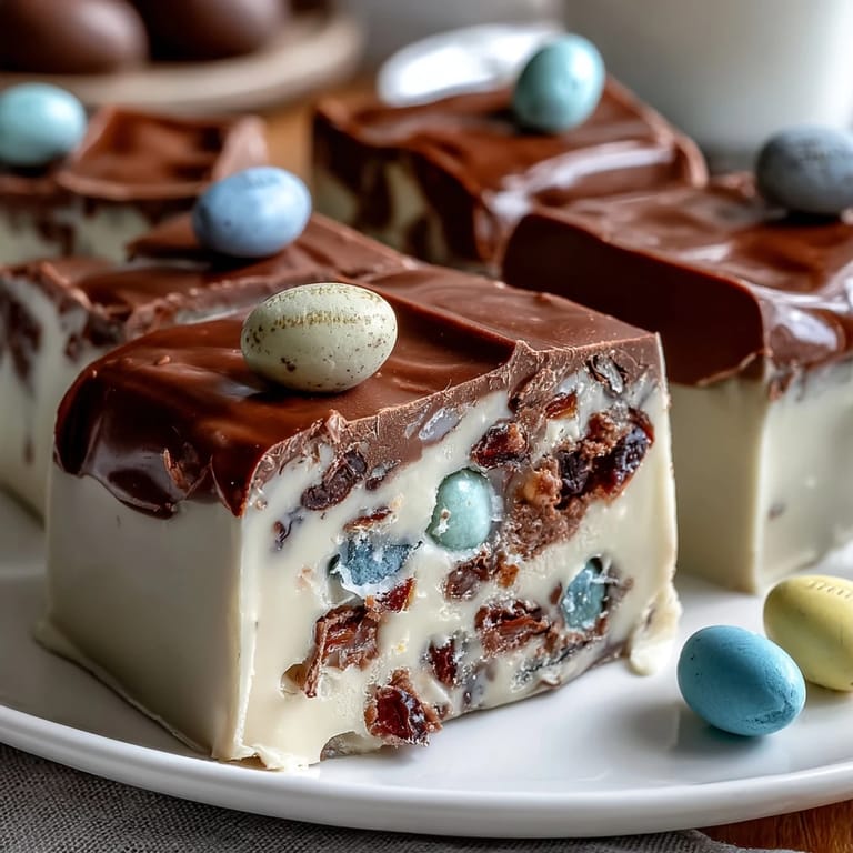 3. Sweet and colorful pastel chocolate bark, topped with Cadbury eggs, sprinkles, and marshmallows—perfect for springtime celebrations.