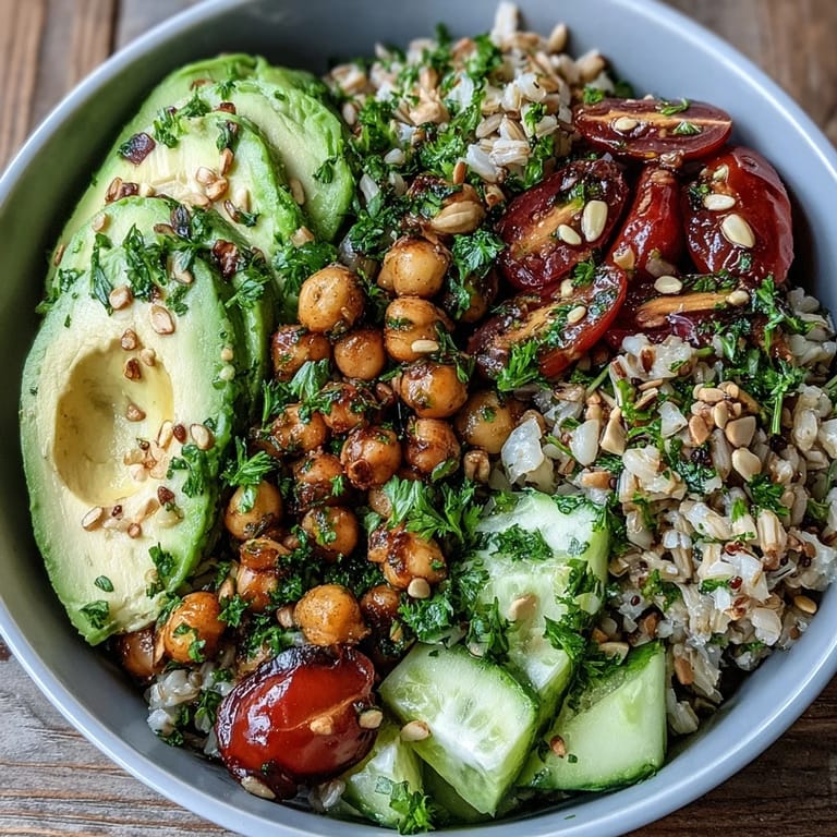 Hearty Ancient Grains Bowl, perfect for a nutritious lunch with fresh veggies.