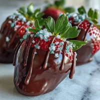 Vibrant chocolate-dipped strawberries decorated with colorful Easter sprinkles, a delightful and easy dessert for spring celebrations.