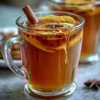 A steaming cup of dandelion root tea with ginger and turmeric, offering an earthy, warming herbal infusion.