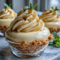 Bright lemon mousse in elegant cups with buttery shortbread cookies for a refreshing spring dessert.